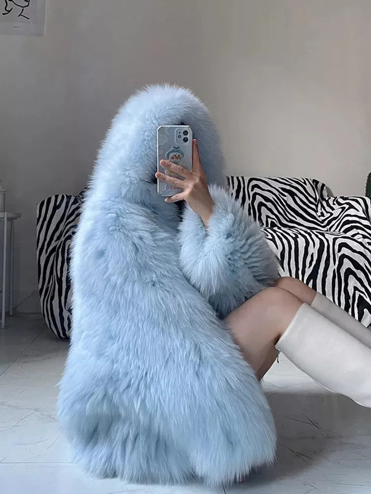 Faux Fox Fur Coats Women Fur Jackets