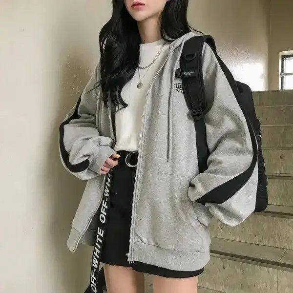 Korean Version Embroidered Fleece Zipper