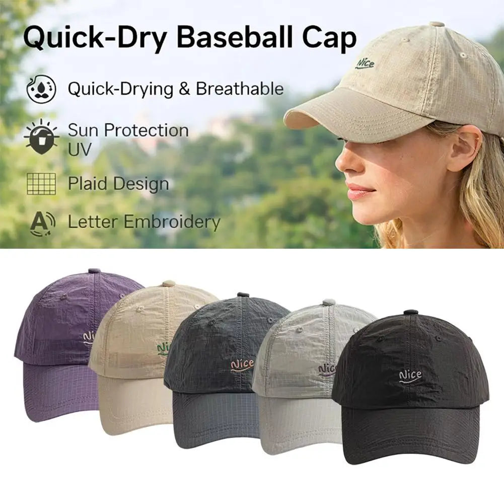 Fashion Plaid Thin Sun Cap
