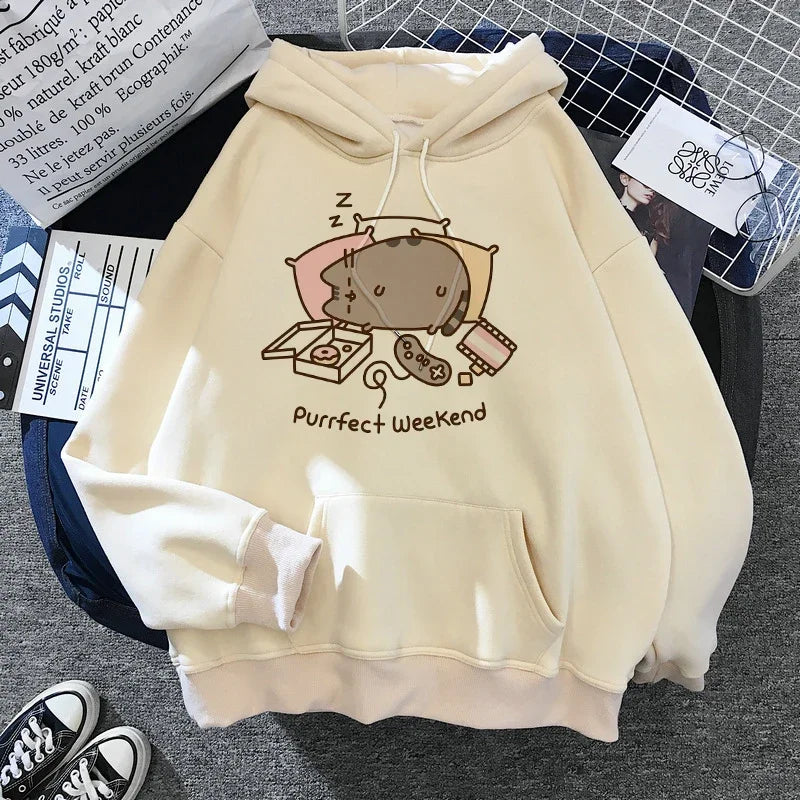 Sweatshirt Clothes Female Hood Oversized