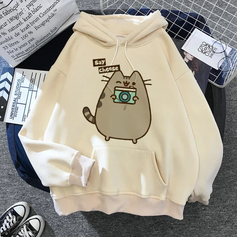 Sweatshirt Clothes Female Hood Oversized