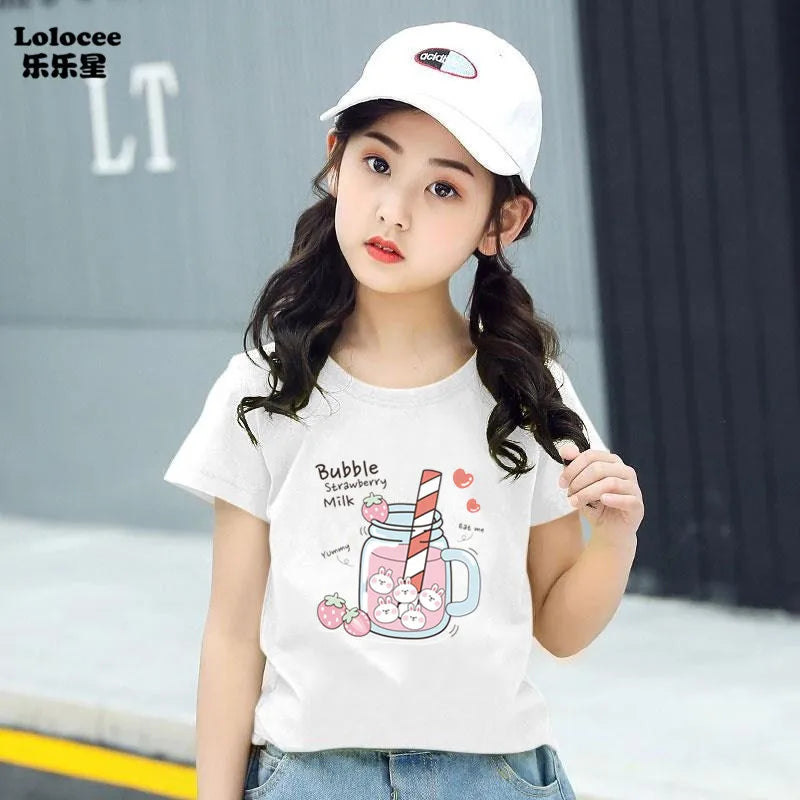 Strawberry Girls Aesthetic Pink Tops Tee