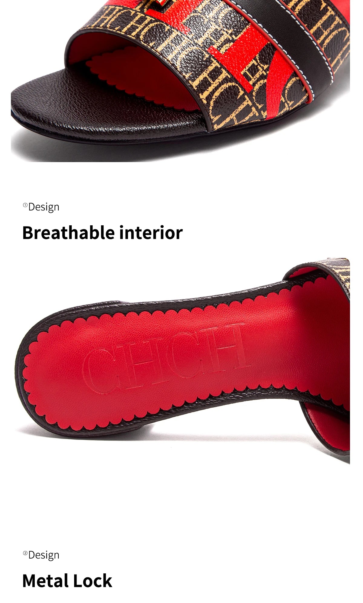 Comfortable Heeled Sandals Slide Sandals