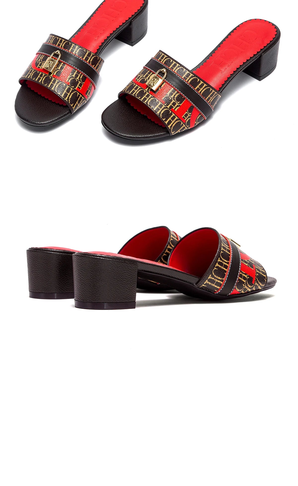 Comfortable Heeled Sandals Slide Sandals