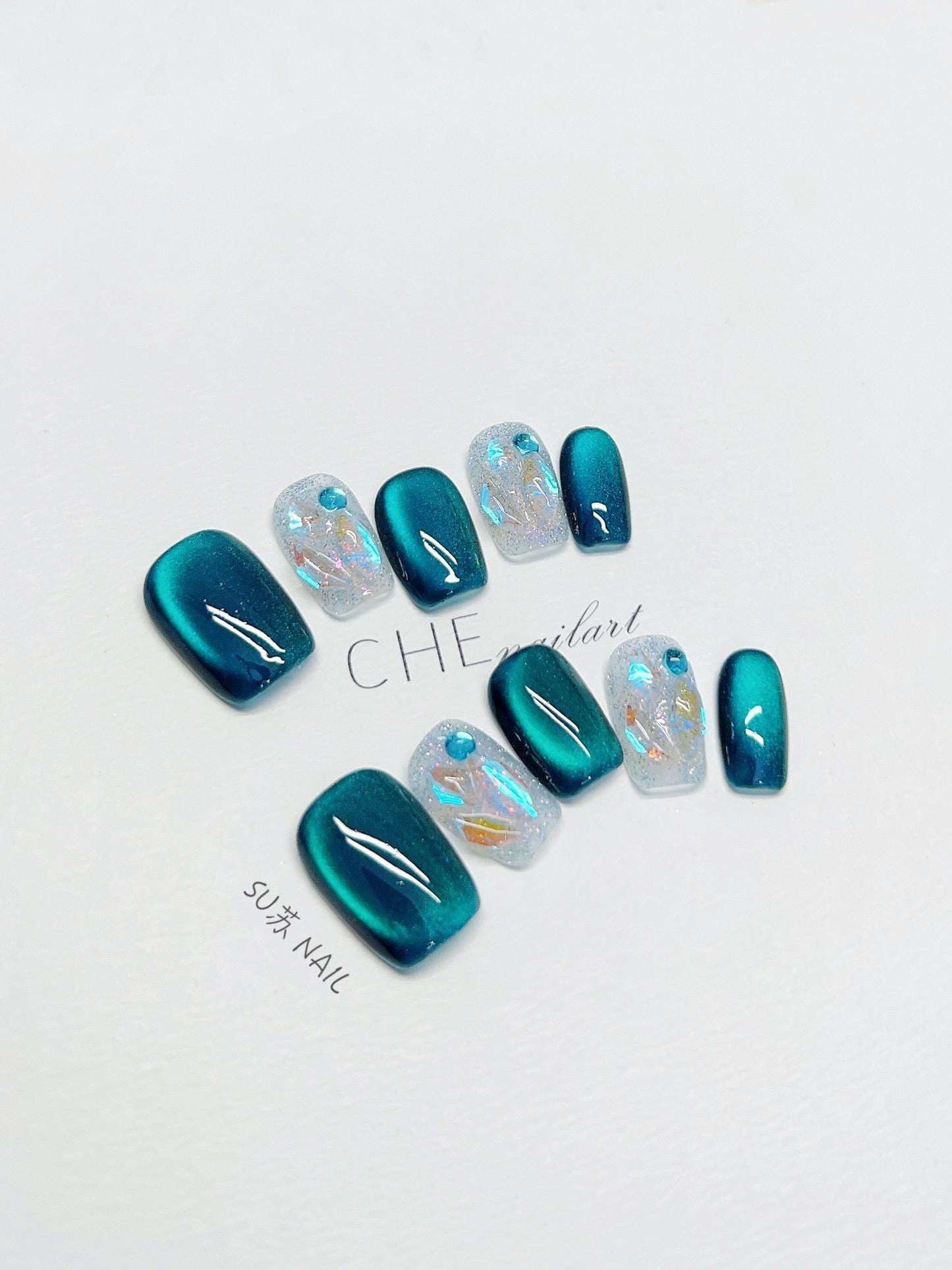 Luxury Glossy chrome Nail set