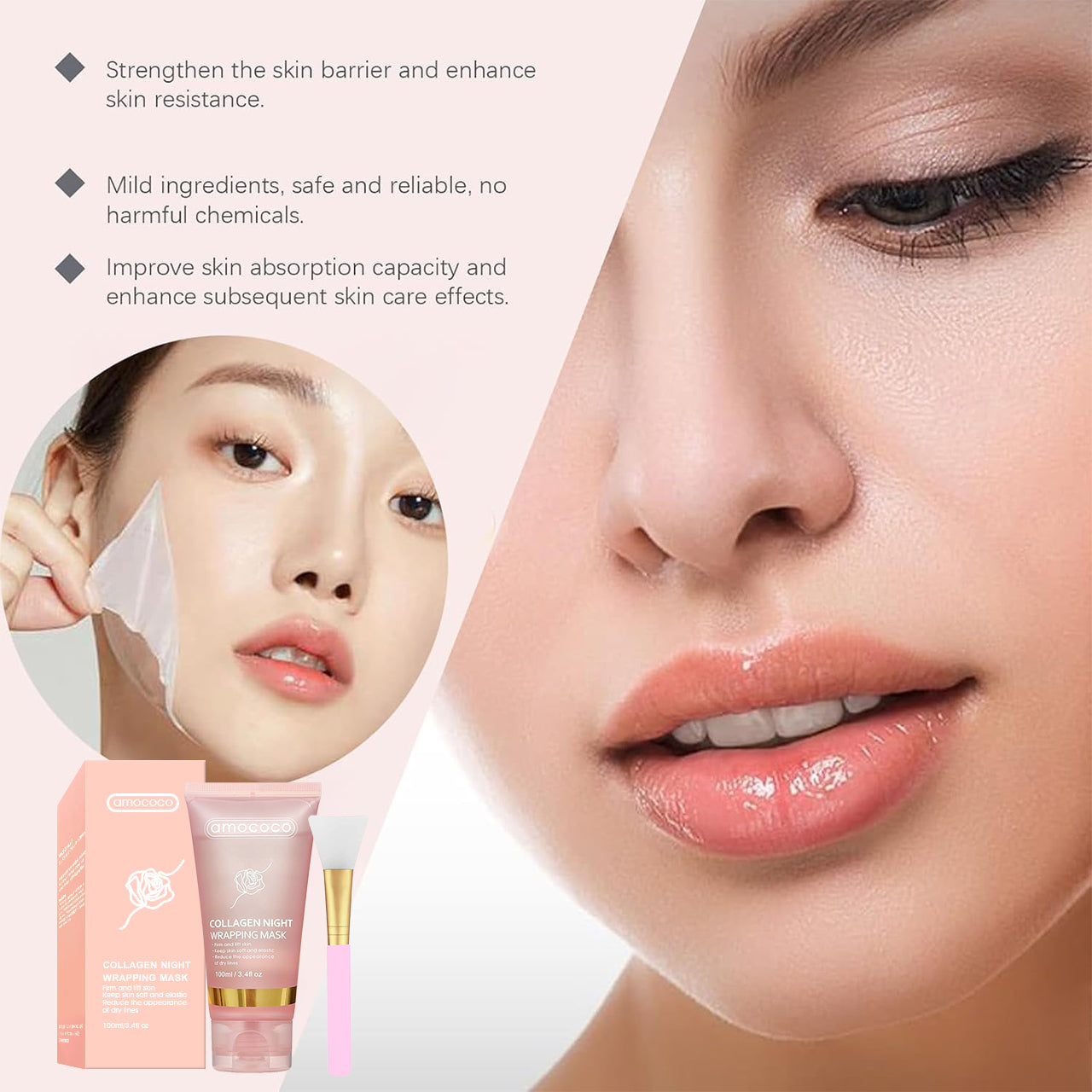 Only Supports Self Pickup With Waybill Collagen Night Wrapping Mask Firm & Lift Skin, Keep Soft & Elastic, Reduce Dry Lines