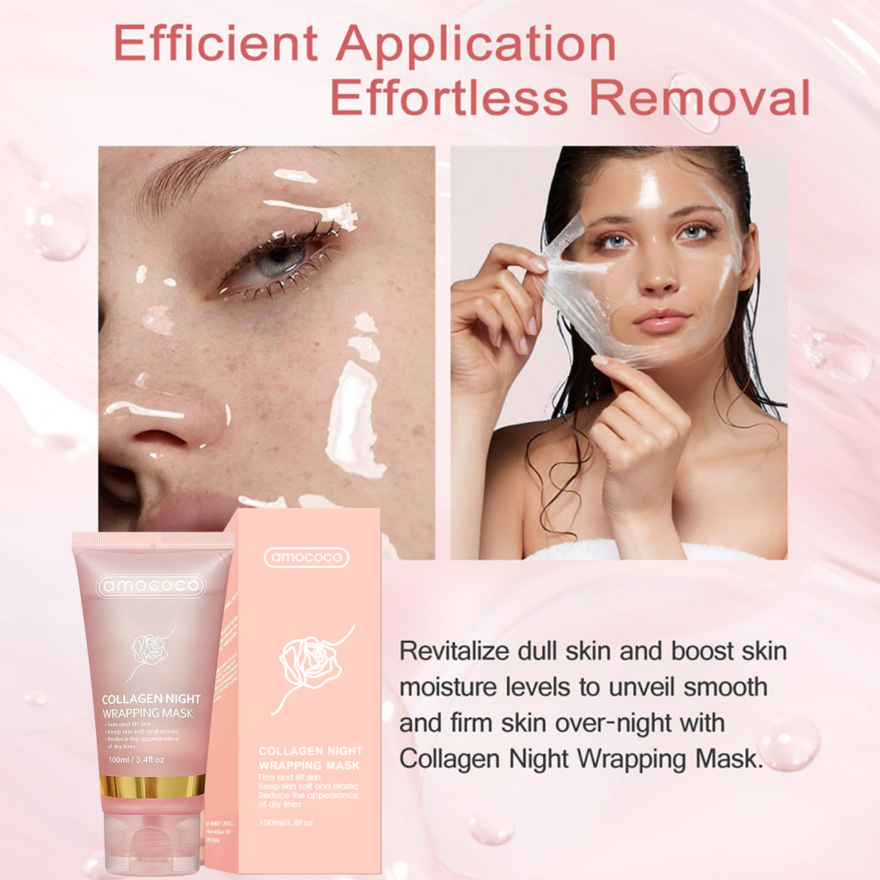 Only Supports Self Pickup With Waybill Collagen Night Wrapping Mask Firm & Lift Skin, Keep Soft & Elastic, Reduce Dry Lines